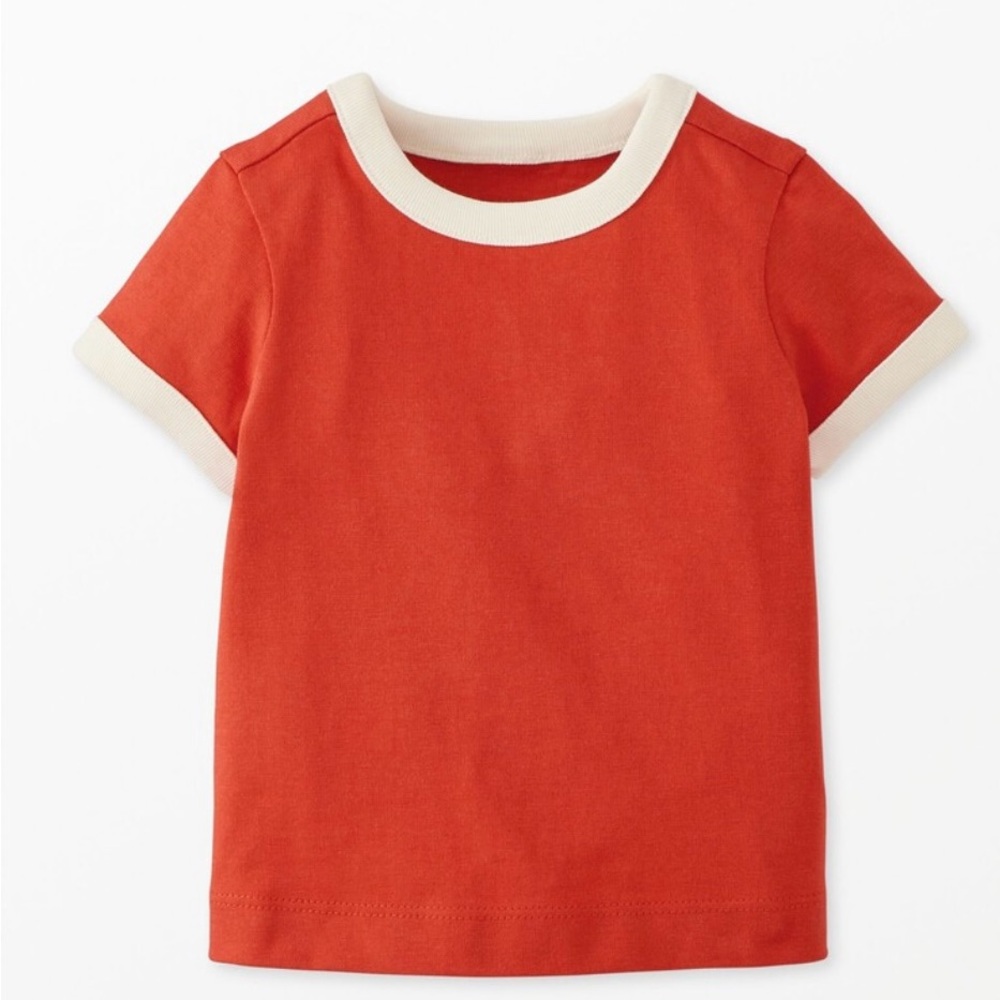 Hanna Andersson Red and Cream Short Sleeve Tee